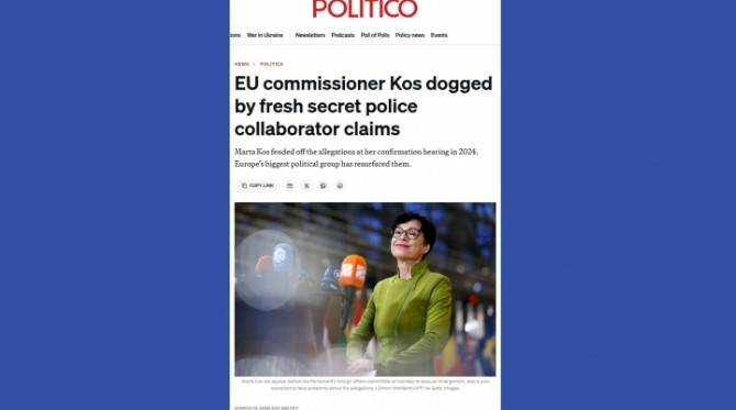 POLITICO: ევროკომისარ მარტა კოსს კვლავ უყენებენ ბრალდებებს, რომ 1980-იან წლებში იუგოსლავიის საიდუმლო პოლიციასთან თანამშრომლობდა